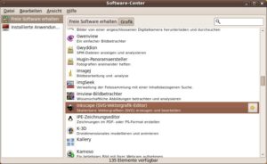 Abbildung 2: Sobald man eine Software markiert, erhält man über den orangefarbenen Pfeil Zugang zu weiteren Informationen.