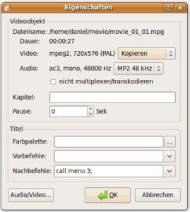 Abbildung 5: Bei den Videoeigenschaften legen Sie das Rücksprungziel fest.
