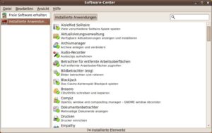 Abbildung 5: Installierte Anwendungen erhalten nicht nur einen kleinen grünen Haken, das Software-Center sammelt sie auch unter einem eigenen Eintrag.
