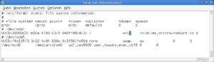 Abbildung 6: In der Datei "/etc/fstab" ändern Sie das Dateisystem von "ext3" in "ext4".