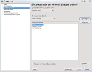 Abbildung 8: In den Firewall-Einstellungen von YaST öffnen Sie bequem die für Samba benötigten Ports.