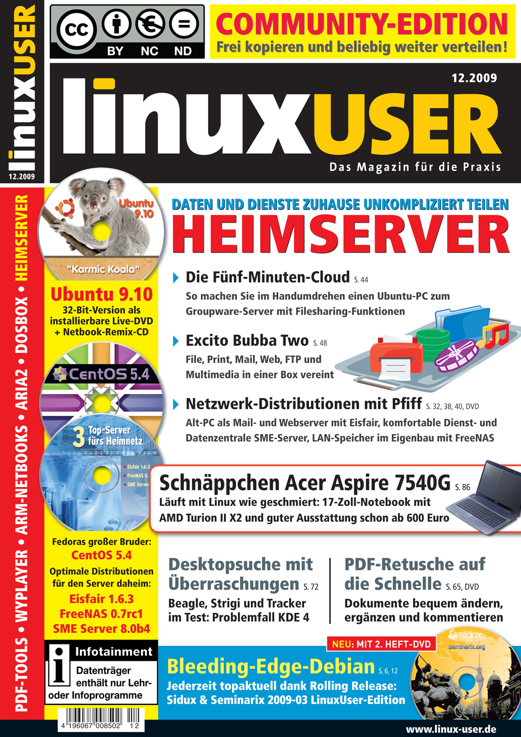 Heftcover LinuxUser Community Edition 12/2009
