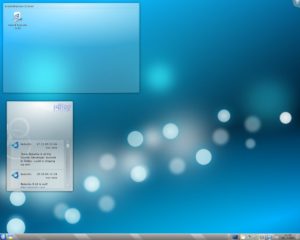 Abbildung 1: Schicker Auftritt: Kubuntu mit dem KDE-Desktop in Version 4.3.2 und dem Twitter-Plasmoid.