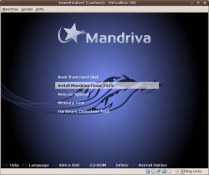 Abbildung 1: Das Bootmenü von Mandriva 2010.0 erscheint nur dann, wenn Ihr Rechner die DVD als Bootmedium akzeptiert.
