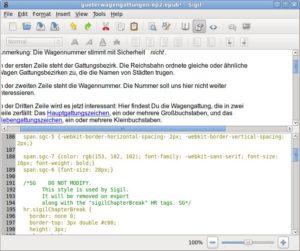 Abbildung 2: Bei Bedarf bearbeiten Sie ein E-Book direkt im XHTML-Quelltext.