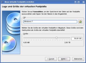 Abbildung 4: Hier entsteht eine 50 GByte große, virtuelle Festplatte mit dem Dateinamen     <code srcset=