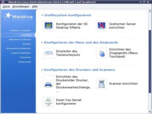 Abbildung 6: Die meisten Peripheriegeräte richten Sie über den "Hardware"-Dialog in Mandrivas Kontrollzentrum ein.