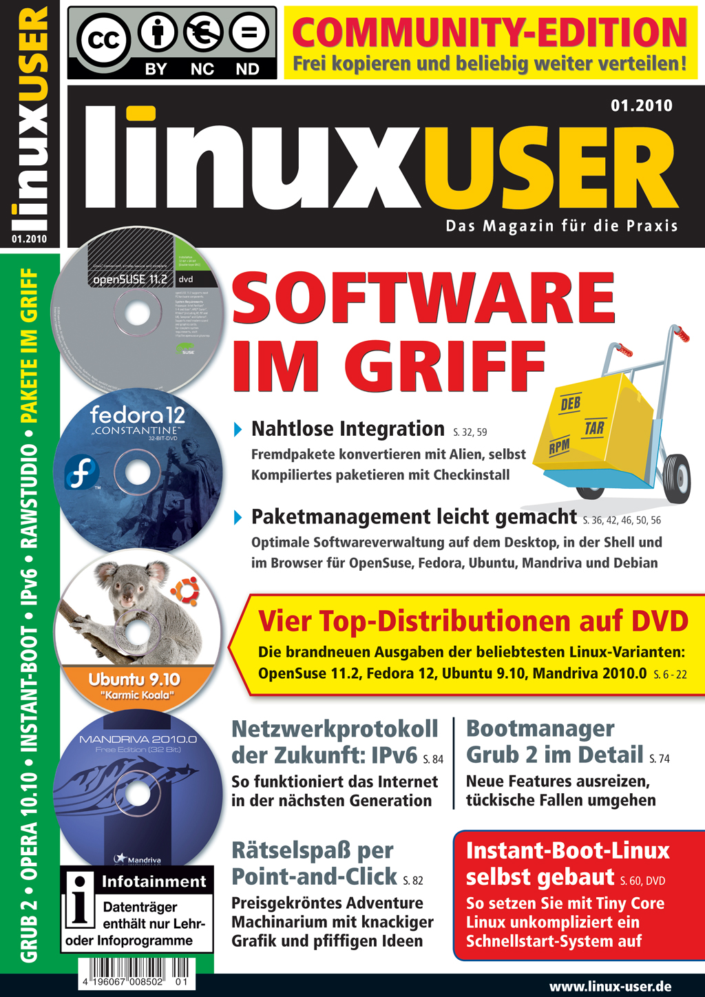 Heftcover LinuxUser Community Edition 01/2010