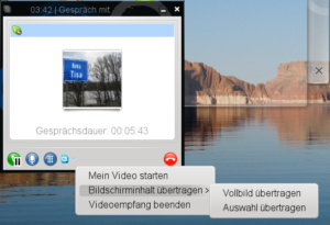 Die neue Funktion findet sich nur im Kontextmenü des Anruffensters.