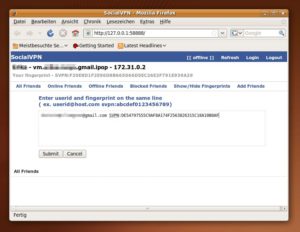 Abbildung 1: Fügen sie SocialVPN Kontakte hinzu.