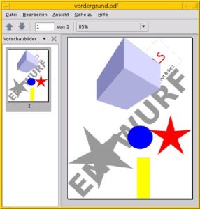 Abbildung 10: Ein via Pdftk erzeugtes PDF-Dokument mit Hintergrundbild.