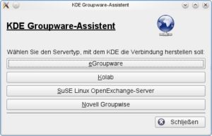 Abbildung 10: Der KDE-PIM-Wizard bietet einen Konfigurationsassistenten zum Anbinden an Groupware-Server wie Kolab oder eGroupWare.