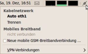 Abbildung 3: Connect: Nach erfolgreicher Installation lässt sich das integrierte Modem bequem über den Netzwerkmanager von Ubuntu steuern.