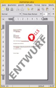 Abbildung 3: Abiword verzerrt Hintergrundbilder, deren Seitenverhältnis nicht dem des Papierformats entspricht.