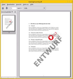Abbildung 4: Das via LaTeX erzeugte PDF im Betrachter Evince.