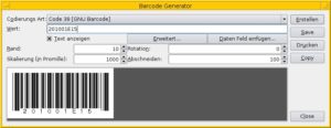 Abbildung 6: Ebenso simpel wie effektiv: Der Einstelldialog in Kbarcode.