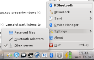 KBluetooth nimmt in der Kontrollleiste Platz.