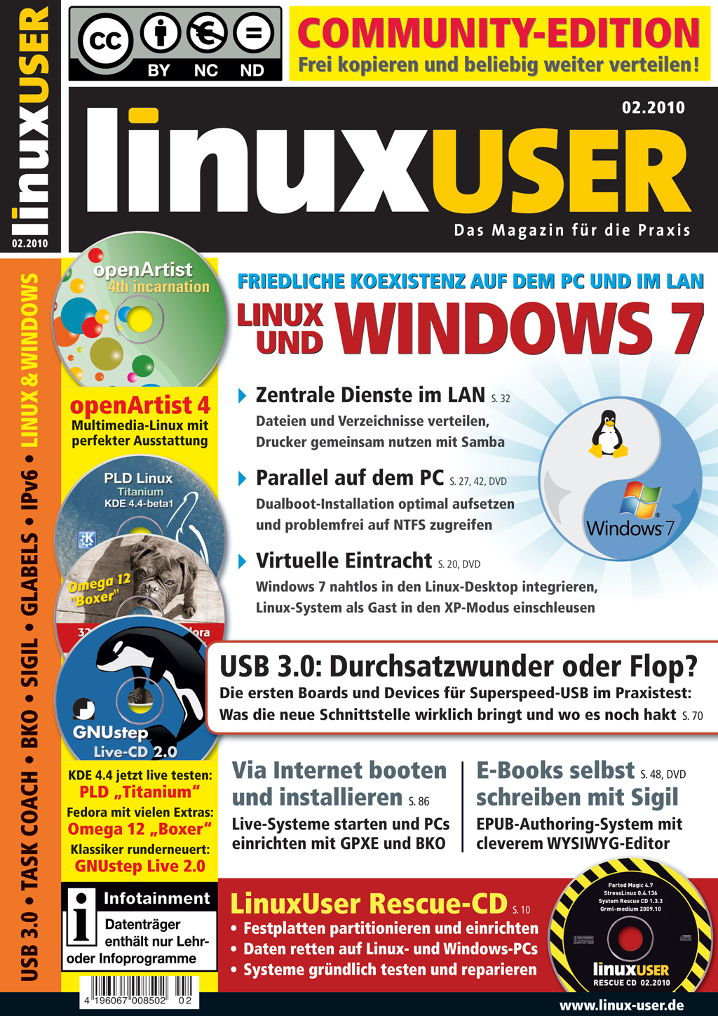 Heftcover LinuxUser Community Edition 02/2010