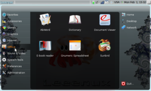 Leeenux Linux macht Anleihen bei Ubuntus Netbook Remix.
