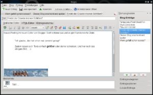 Abbildung 1: Die Blogger-Software Blogilo gehört ebenfalls zu den Neuzugängen in KDE SC 4.4.