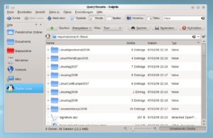 Abbildung 3: Eine Desktopsuche mit Nepomuk lässt sich über die entsprechende URL auch direkt in der Adresszeile des Dateimanagers anstoßen.