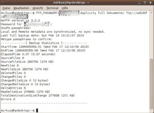 Abbildung 4: Sichern Sie auf einen FTP-Server, kommt ebenfalls GPG zum Verschlüsseln der Daten zum Einsatz.