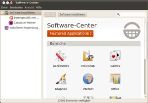 Abbildung 4: Das Software-Center wurde um zusätzliche Kategorien erweitert.