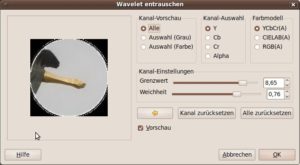 Abbildung 4: Der Filter Wavelet Denoise reduziert wirkungsvoll zufälliges Rauschen.