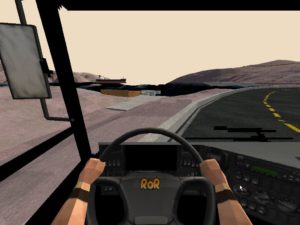 Abbildung 7: Auf einer betagten NVidia GeForce 7600 Grafikkarte lieferte Rigs of Rods immer wieder Darstellungsfehler, hier etwa schwebt ein Schiff über dem fehlenden Wasser. Wie gut das Spiel auf moderneren Grafikkarten aussieht, zeigen die Screenshots auf der RoR-Homepage.