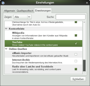 Das Youtube-Plugin müssen Sie zunächst in den Einstellungen aktivieren.