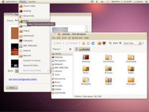 Der gleiche Desktop in einem hellen Theme, das vermutlich Standard wird.