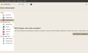 Bei der ersten Kontaktausnahme installiert Ubuntu die fehlenden Plugins für die MP3-Wiedergabe nach.
