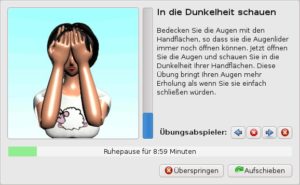Abbildung 1: Mit den von Workrave vorgeschlagenen Übungen bekämpfen Sie den Mausarm.