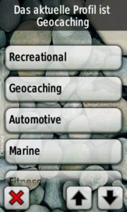 Abbildung 1: Die GPS-Empfänger der Garmin-Oregon-Serie bieten bereits ein voreingestelltes Geocaching-Profil an.