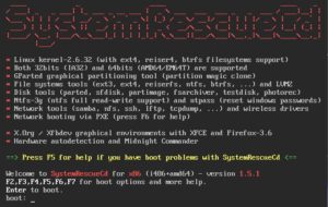 Abbildung 1: Welchen Kernel und welche Option Sie am Bootprompt verwenden können, verrät ein Druck auf die Tasten <code srcset=