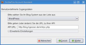 Abbildung 1: Der Account-Manager von Scribefire.