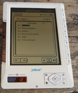 Abbildung 2: Der MP3-Player des Jetbooks beschränkt sich auf die nötigsten Funktionen.
