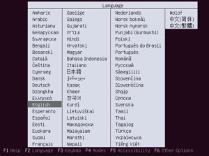 Abbildung 2: Drücken Sie im Bootbildschirm von Ubuntu zu Beginn eine beliebige Taste, um den Sprachauswahl-Dialog zu starten.