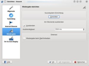 Abbildung 3: Mit einem Klick auf "Einrichten" gelangen Sie zu einem Dialog, in dem Sie das Gerät für die Audioausgabe einstellen.