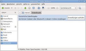 Abbildung 3: Dateien, die per Bluetooth an den Rechner verschickt werden, speichert Nautilus unter Downloads, wenn Sie die entsprechende Einstellung vornehmen.