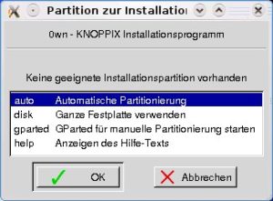 Abbildung 3: Knoppix hat Sie überzeugt? Dann installieren Sie es doch fest auf Ihrem Rechner.