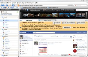 Abbildung 3: Der auf Firefox basierende Webbrowser Flock bietet reichhaltige Möglichkeiten, um aktiv am Webgeschehen teilzunehmen.