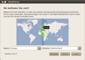 Abbildung 4: Die Zeitzone legen Sie bequem per Mausklick fest.