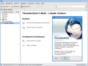 Abbildung 5: Auch Thunderbird 3.0.4 gehört zu den Standardanwendungen.