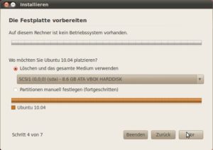 Abbildung 5: Findet das Installationsprogramm keine Betriebssysteme, dann schlägt es vor, die komplette Festplatte zu formatieren.