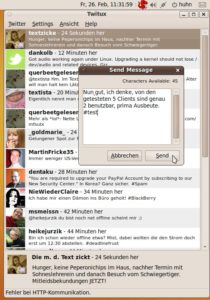 Abbildung 6: Die Usability von Twitux lässt, genau wie die Stabilität des Clients, oft zu wünschen übrig.