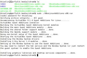 Abbildung 6: Erfolgreiche Installationsschritte quittiert die Konsole mit einem "Done".