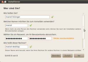 Abbildung 8: Hier machen Sie Angaben zu Ihrer Person und legen den automatischen Login fest.