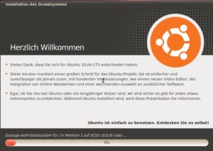Abbildung 9: Während der Installation informiert Sie eine Diashow über die wichtigsten Anwendungen.