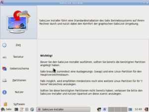 Das neue Installationsprogramm der Live-CD von Salix.